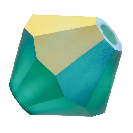 Preciosa 6250 Matte Emerald AB Faceted Bicone (3mm, 4mm, 5mm, 6mm)