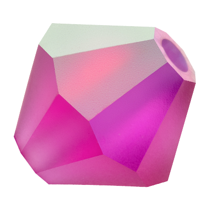 Preciosa 6250 Fuchsia AB Faceted Bicone (4mm, 5mm)