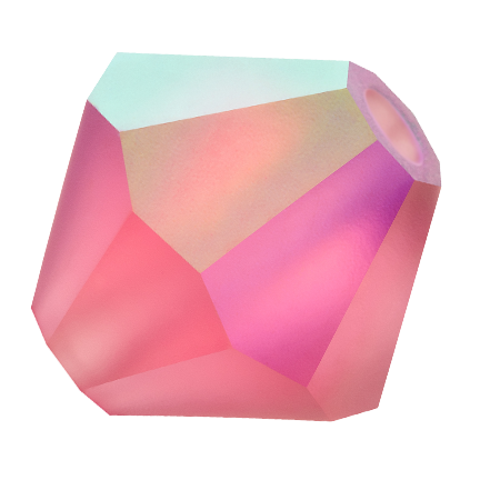 Preciosa 6250 Indian Pink AB Faceted Bicone (4mm, 5mm, 6mm)