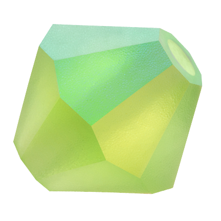 Preciosa 6250 Matte Limecicle AB Faceted Bicone (3mm, 4mm, 5mm, 6mm)