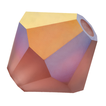Preciosa 6250 Matte Light Burgundy AB Faceted Bicone (3mm, 5mm, 6mm)