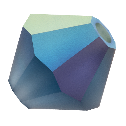 Preciosa 6250 Matte Montana AB Faceted Bicone (3mm, 4mm, 5mm, 6mm)