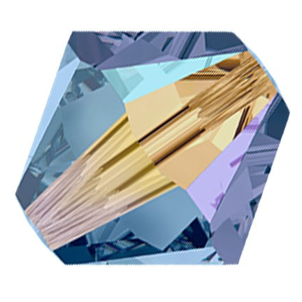 Preciosa 6250 Montana AB 2X Faceted Bicone (4mm, 6mm)