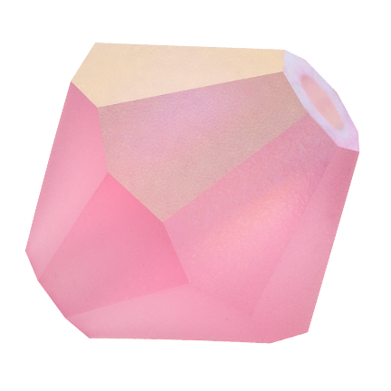 Preciosa 6250 Matte Rose AB Faceted Bicone (4mm, 5mm, 6mm)