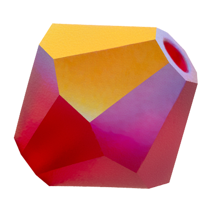 Preciosa 6250 Matte Siam AB Faceted Bicone (3mm, 4mm, 5mm, 6mm)