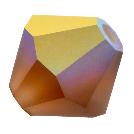 Preciosa 6250 Matte Smoked Topaz AB Faceted Bicone (3mm, 4mm, 5mm, 6mm)