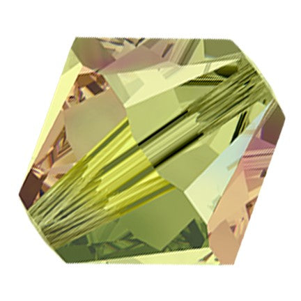 Preciosa 6250 Olivine AB 2X Faceted Bicone (4mm, 6mm)
