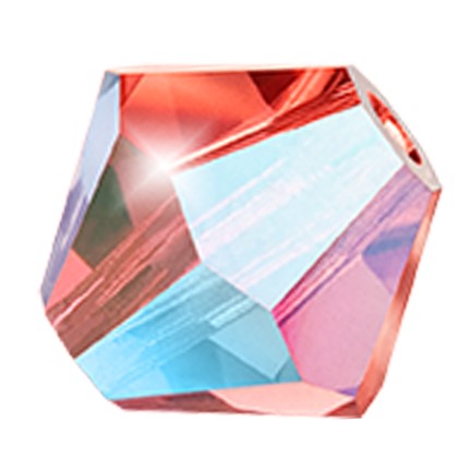 Preciosa 6250 Padparadscha AB 2X Faceted Bicone (4mm, 6mm)