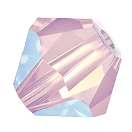 Preciosa 6250 Rose Opal AB Faceted Bicone (4mm, 5mm, 6mm)