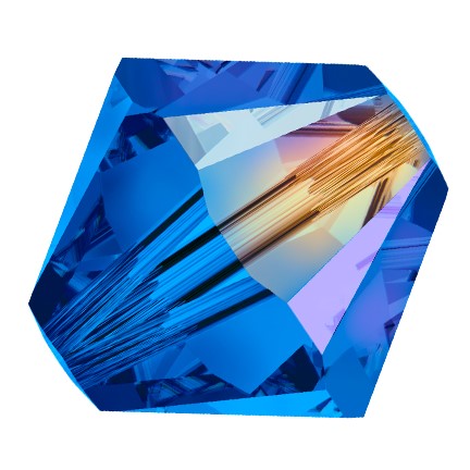 Preciosa 6250 Sapphire AB Faceted Bicone (3mm, 4mm, 5mm, 6mm, 8mm)