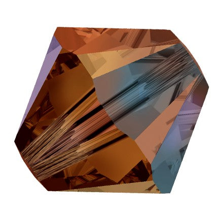 Preciosa 6250 Smoked Topaz AB 2X Faceted Bicone (4mm, 6mm)