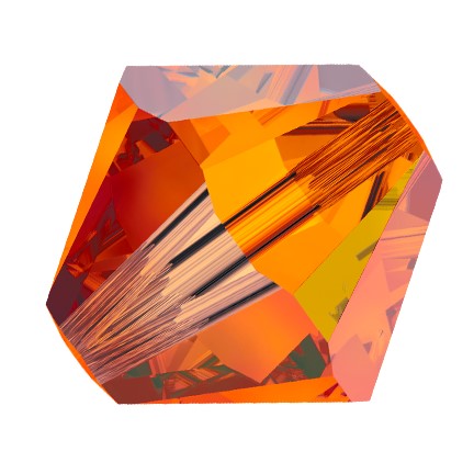 Preciosa 6250 Sun AB 2X Faceted Bicone (4mm, 6mm)