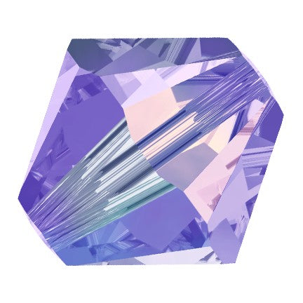 Preciosa 6250 Tanzanite AB 2X Faceted Bicone (4mm, 6mm)