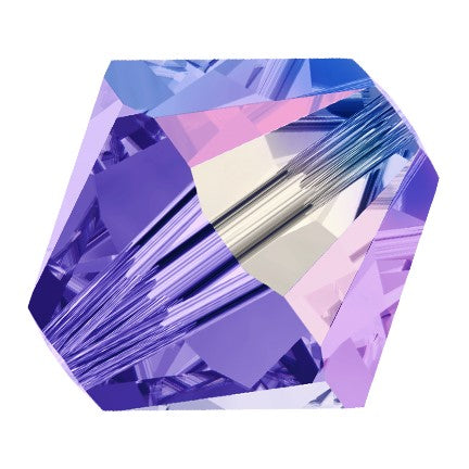 Preciosa 6250 Tanzanite AB Faceted Bicone (3mm, 4mm, 5mm, 6mm, 8mm)