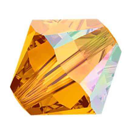 Preciosa 6250 Topaz AB Faceted Bicone (3mm, 4mm, 5mm, 6mm, 8mm)