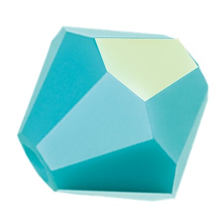Preciosa 6250 Turquoise AB Faceted Bicone (4mm, 5mm, 6mm)