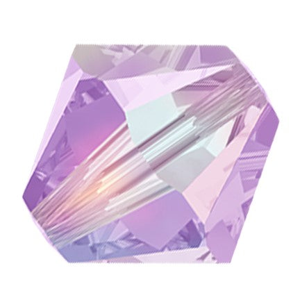 Preciosa 6250 Violet AB 2X Faceted Bicone (4mm, 6mm)