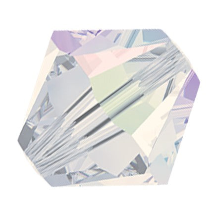 Preciosa 6250 White Opal AB Faceted Bicone (4mm, 5mm, 6mm)