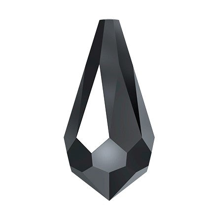 Preciosa 6360 Jet Hematite Drop Pendant (18mm)