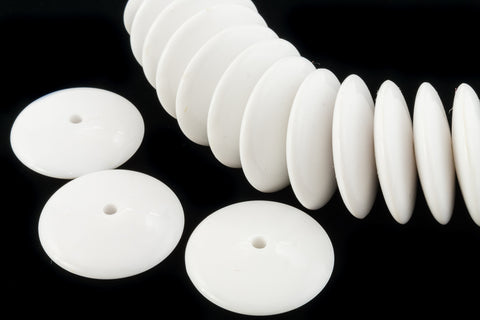 12mm White Rondelle (10 Pcs) #6392-General Bead