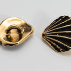 13mm TierraCast Antiqued Gold Scallop Shell Button #CK869