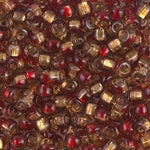 6/0 Sq. Hole Rococo Silver Lined Ruby Topaz Miyuki Seed Bead (250 Gm) #3272