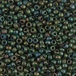 8/0 Matte Metallic Dark Green Iris Miyuki Seed Bead (250 Gm) #2066