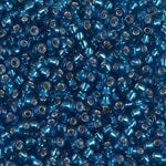 8/0 Silver Lined Capri Blue Miyuki Seed Bead (250 Gm) #25