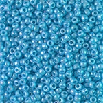 8/0 Opaque Turquoise Blue AB Miyuki Seed Bead (250 Gm) #482