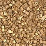 8/0 Matte 24Kt Gold Plated Miyuki Cut Seed Bead (50 Gm) #191F