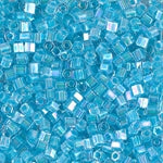 8/0 Aqua Lined Crystal AB Miyuki Cut Seed Bead (250 Gm) #278