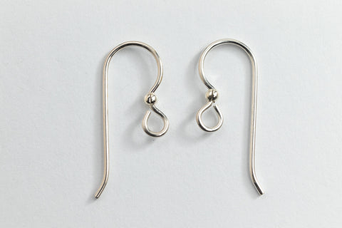 23mm Sterling Silver TierraCast French Hook Ear Wire with 2mm Bead #BSU018