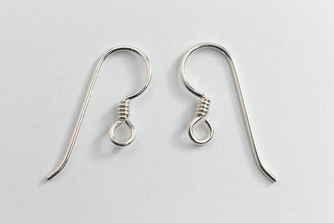 23mm Sterling Silver TierraCast French Hook Ear Wire with Coil #BSS018