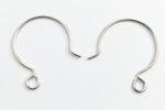 21mm Sterling Silver TierraCast French Hoop Ear Wire with Regular Loop #BSV017