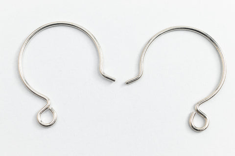 21mm Sterling Silver TierraCast French Hoop Ear Wire with Regular Loop #BSV017