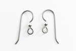 23mm Gray Niobium TierraCast French Hook Ear Wire with Sterling Silver 3mm Bead #NFU017