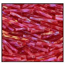 25mm Transparent Red Iris Twist Bugle (10 Gm, 40 Gm, 1/2 Kilo) #CBQ023