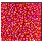 13/0 Transparent Chinese Red AB Charlotte Cut Seed Bead (1/2 Kilo) Preciosa #91070