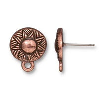 14mm Antique Copper TierraCast Pewter Woven Ear Post #CK310