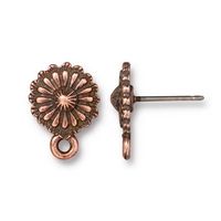 10.5mm Antique Copper TierraCast Concho Earring Post (10 Pcs) #94-1086
