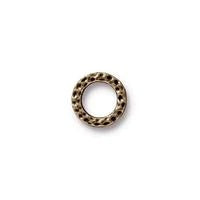 9mm Antique Brass TierraCast Hammered Round Link #CK430