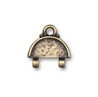 14mm Antique Brass TierraCast Hammered Stitch-in Link (20 Pcs) #CK942