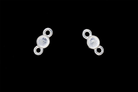 12mm TierraCast Bright Silver Milgrained Two-Sided 16ss Bezel Link #CK935