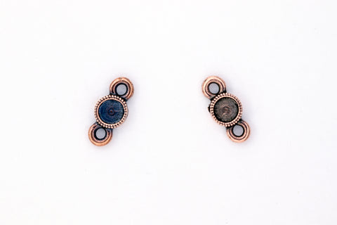 12mm TierraCast Antique Copper Milgrained Two-Sided 16ss Bezel Link (20 Pcs) #CK935