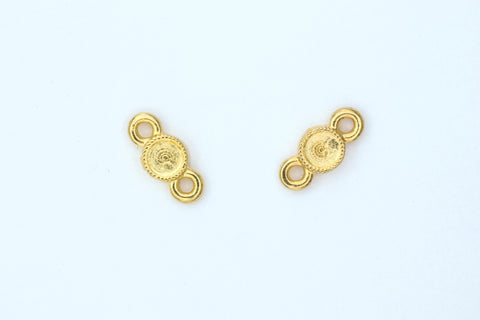 12mm TierraCast Bright Gold Milgrained Two-Sided 16ss Bezel Link #CK935