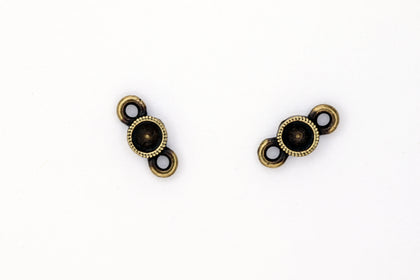 12mm TierraCast Antique Brass Milgrained Two-Sided 16ss Bezel Link (20 Pcs) #CK935