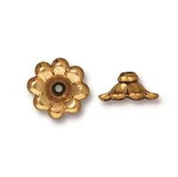 11mm Antique Gold TierraCast Scalloped Bead Cap #CK140
