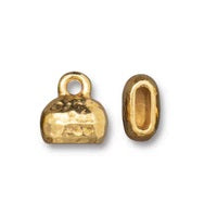 6mm Bright Gold TierraCast Distressed Crimp End Cap #CK926