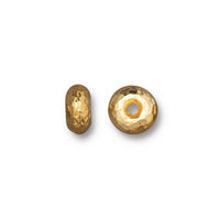 7mm Bright Gold TierraCast Hammertone Rondelle Bead #CK934