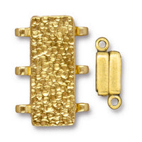 25mm Bright Gold TierraCast Hammertone 3 Loop Stitch-in Magnetic Clasp (5 Pcs) #94-6255